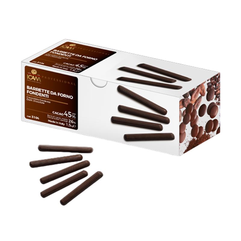 Barritas Chocolate Negro 45% Hornear - 8x1,5Kg - 3104-0