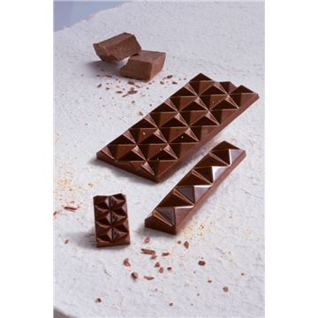 Molde Policarbonato 3 Tabletas Chocolate Relieve Pirámide- 138x72x11Mm - MA2009-1